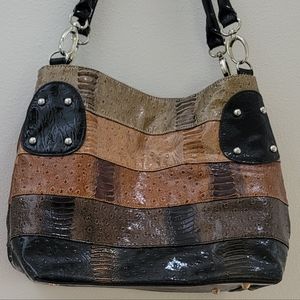 Multicolor Earth Tones Zipper Divided 4 Interior Pockets 0 Exterior Pocket